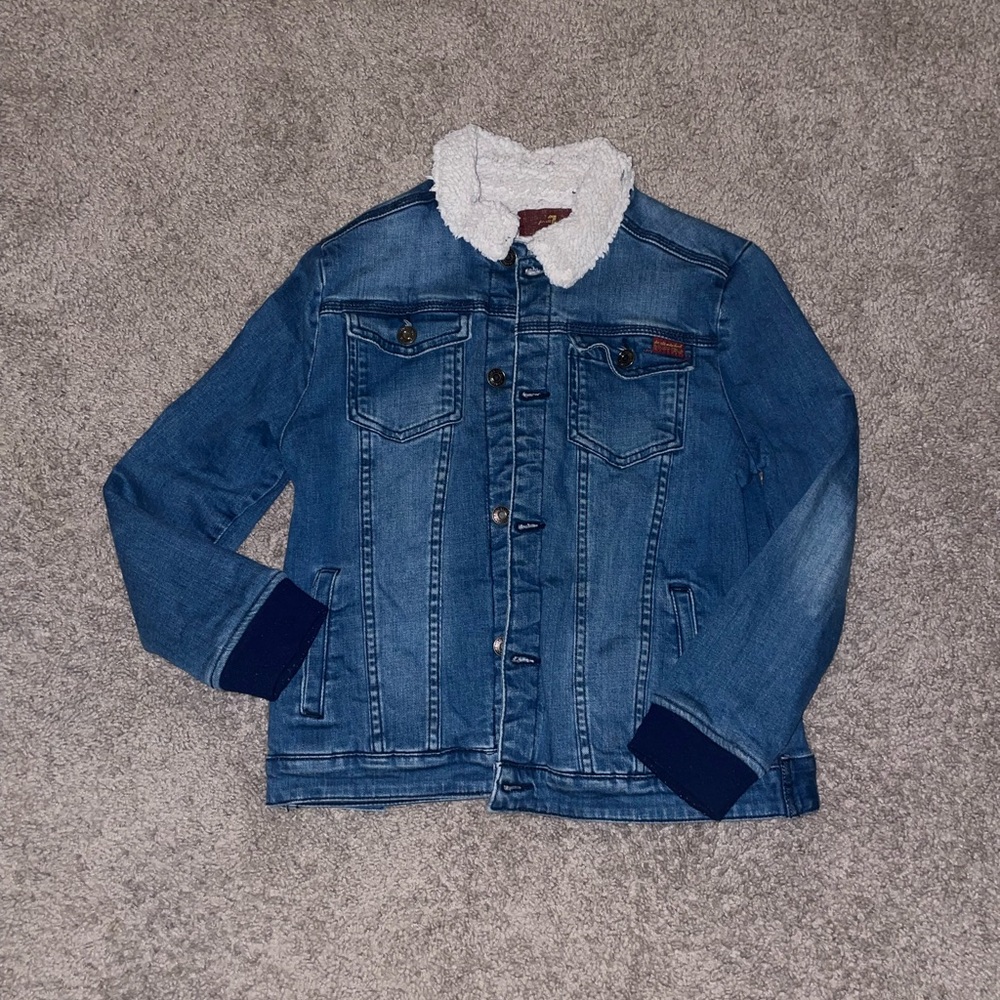 7 for all Mankind denim Sherpa jacket